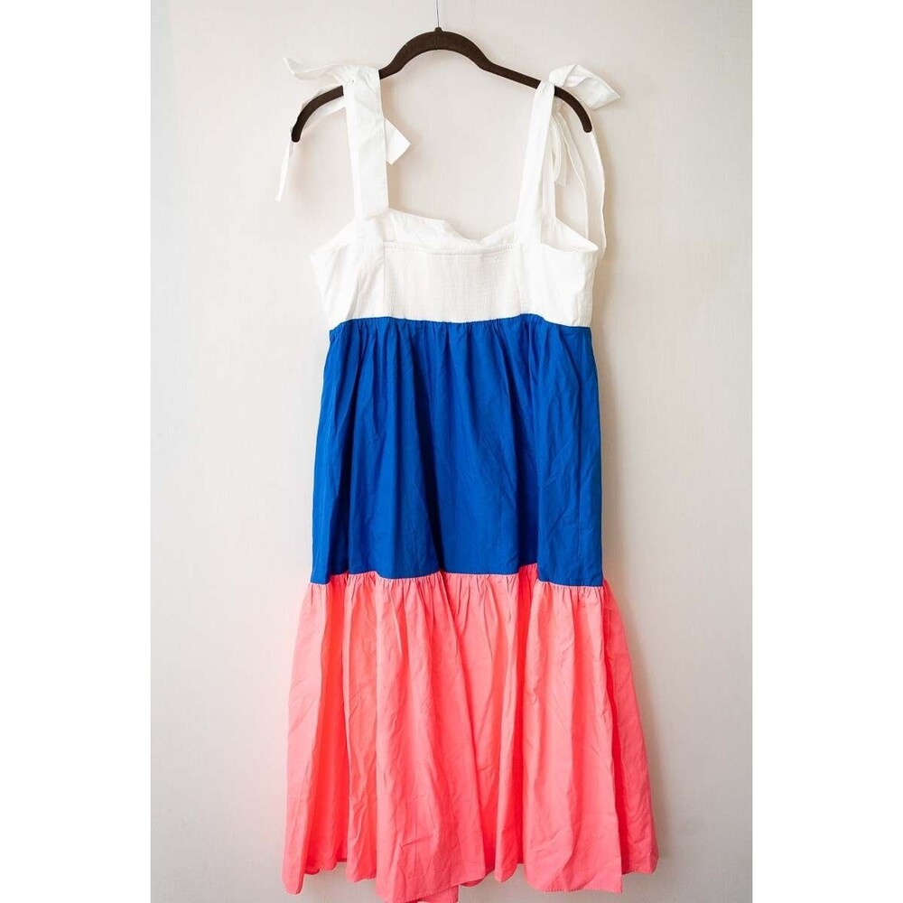 Lilly Pulitzer Anlee Cotton Midi Dress 14 Resort White Borealis Blue Lillys - Picture 3 of 6